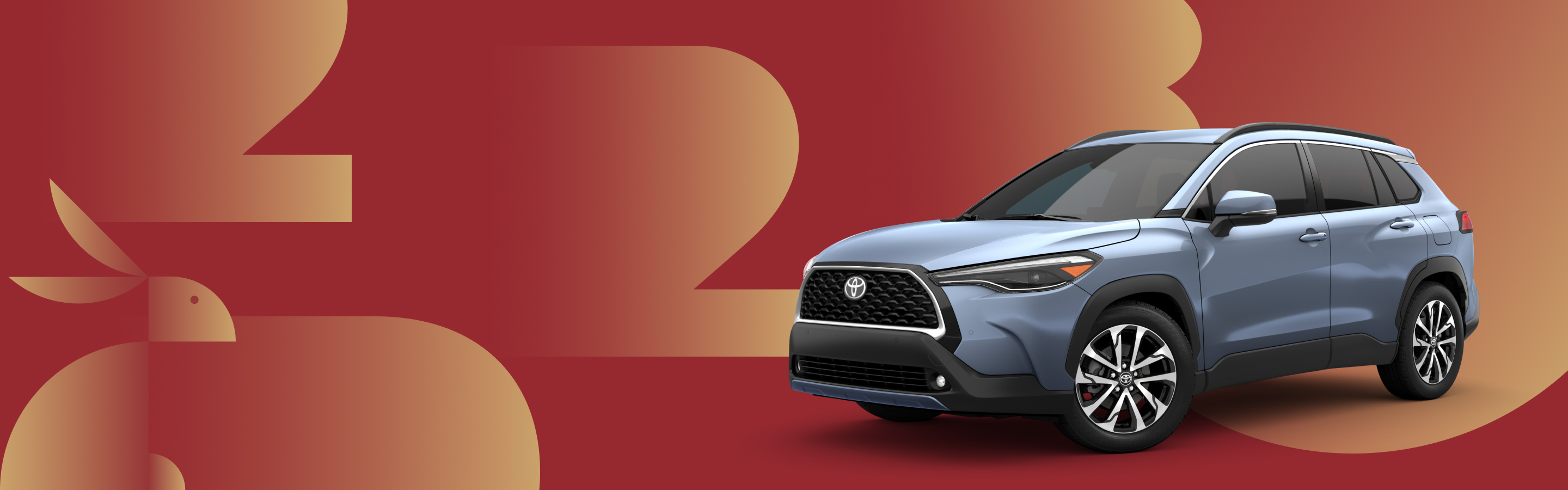 Toyota vehicle on Chinese New Year themed background