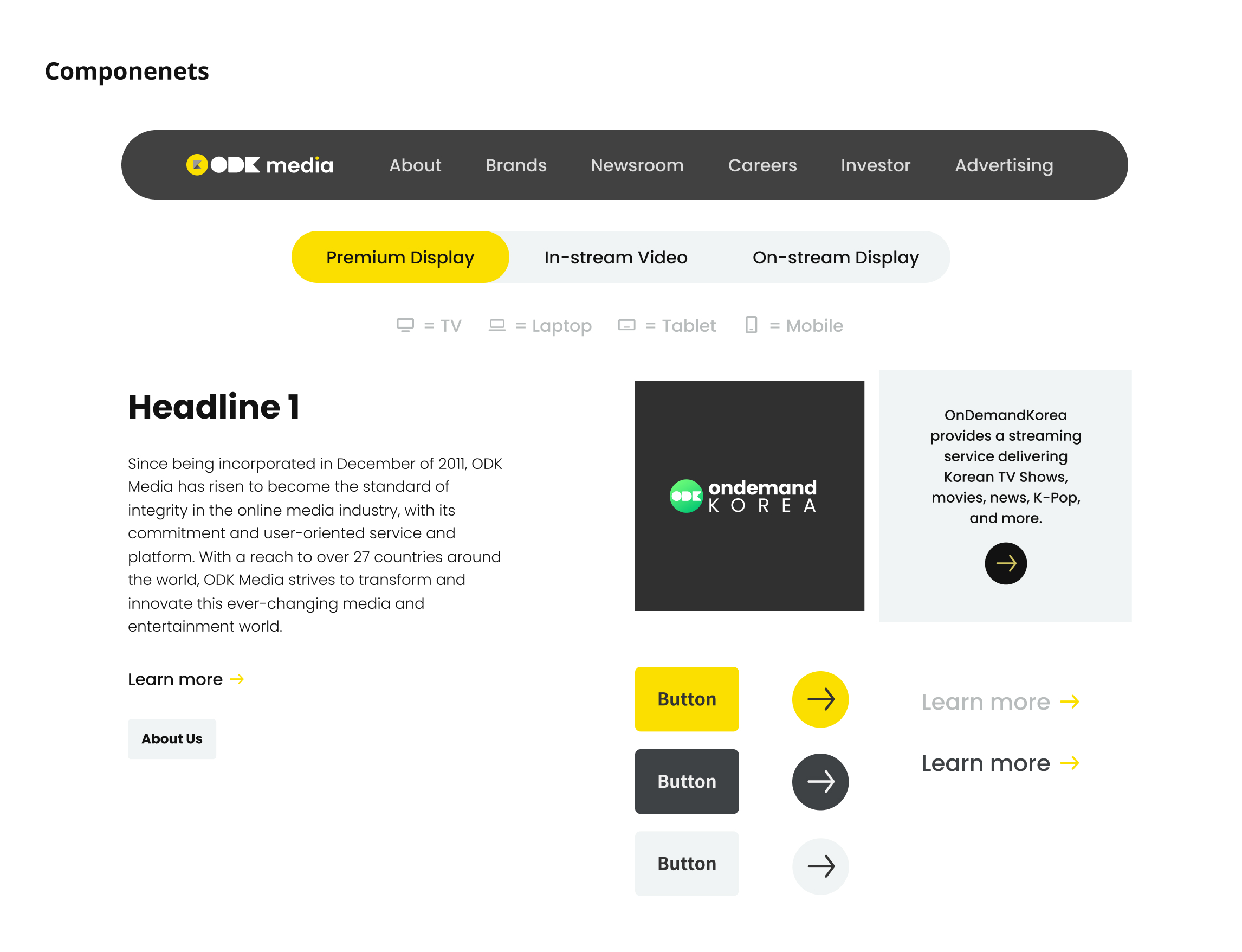 ODK Media responsive page designs across devices